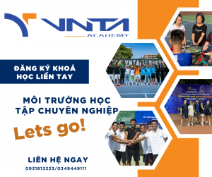 Khóa học Tennis cơ bản nhóm đông học viên tại VNTA Academy